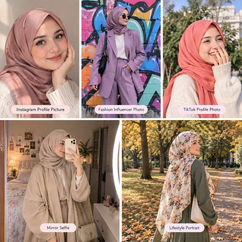 Hijab girl social media photo prompts