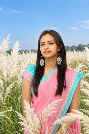 kas flower field portrait
