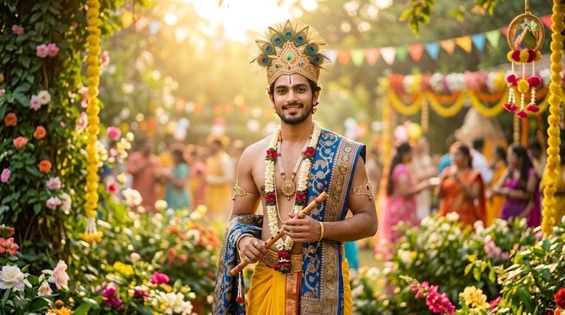 krishna janmashtami ai photo editing prompt for boy