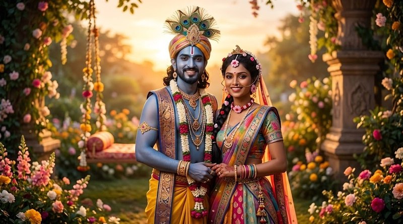 krishna janmashtami ai photo editing prompt for couple