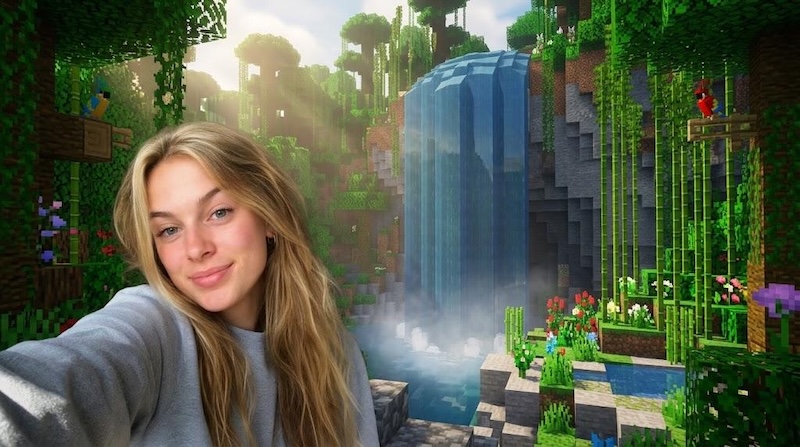 minecraft jungle waterfall