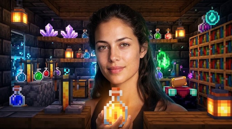 minecraft photo editing prompt