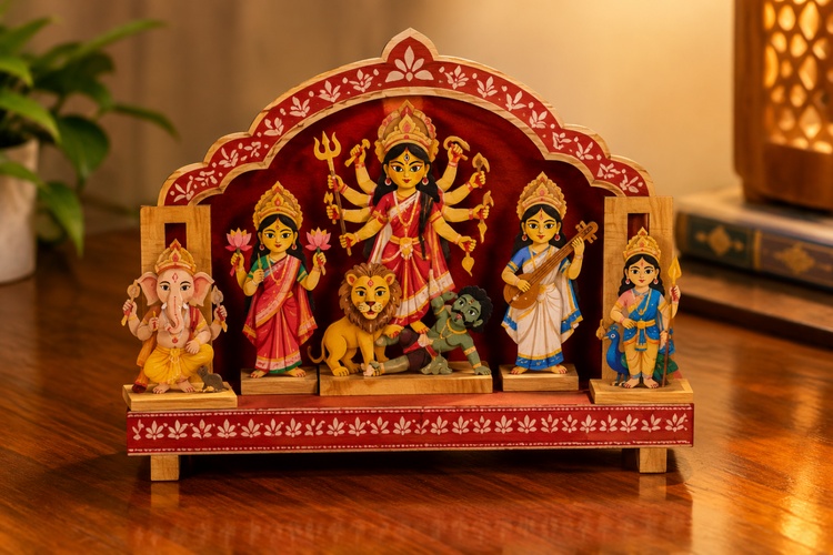 miniature durga puja set