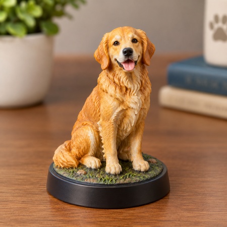miniature golden retriever figurine