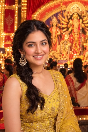 portrait at durga puja pandal