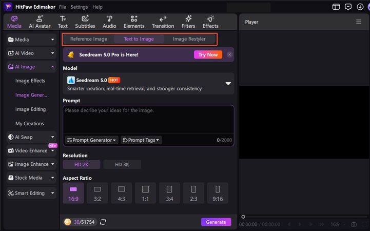 Step 1 Open Edimakor Ai Image Tool