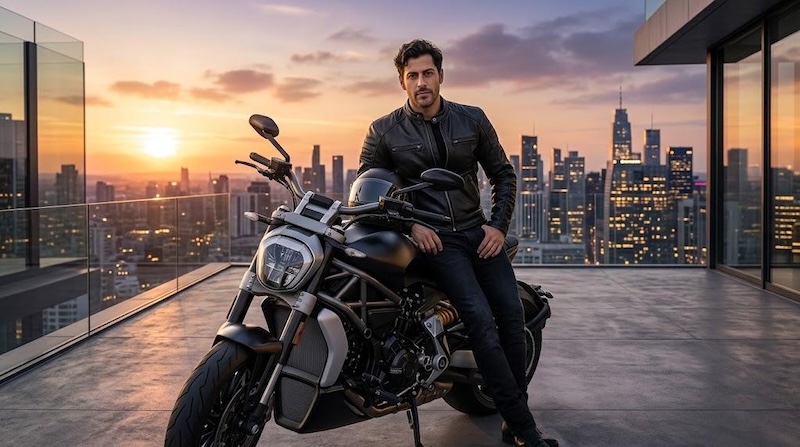 urban rooftop motorcycle