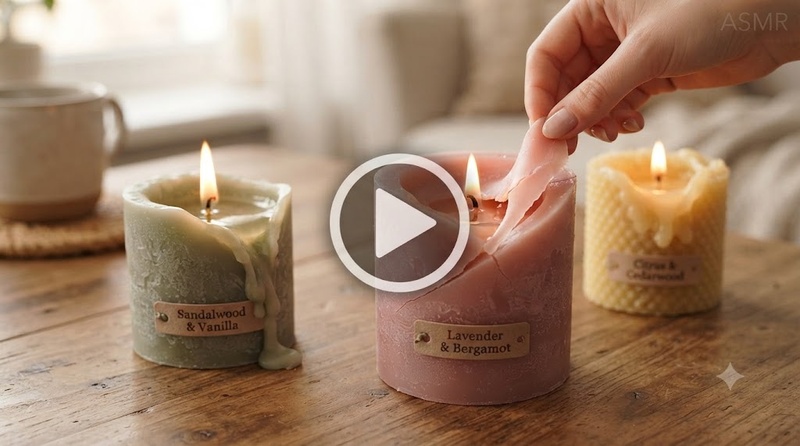 candle wax peeling asmr