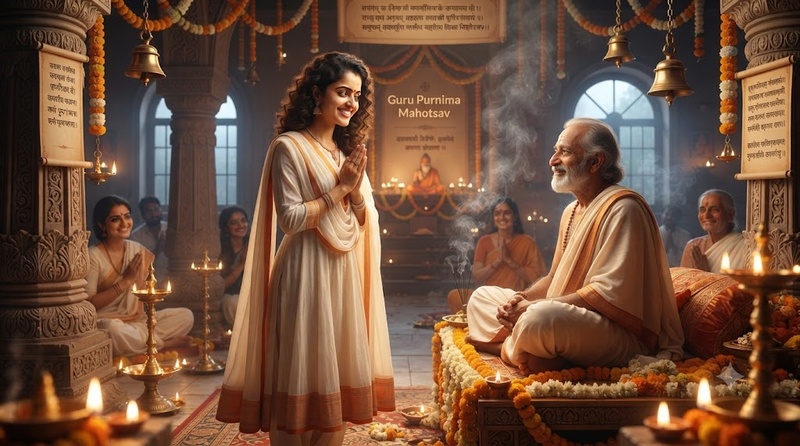 devotional prayer hall scene
