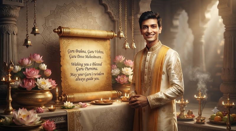 elegant golden scroll greeting