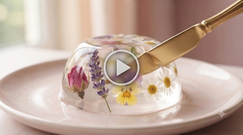 floral jelly cutting asmr