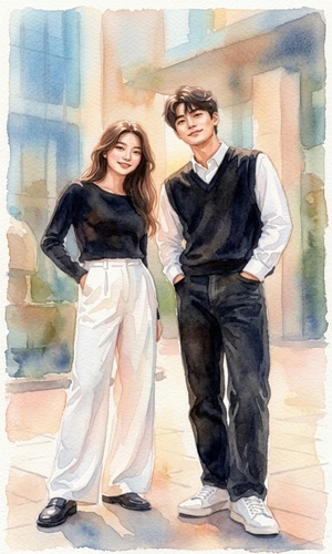 Gemini Ai Sibling Photo Watercolor Style