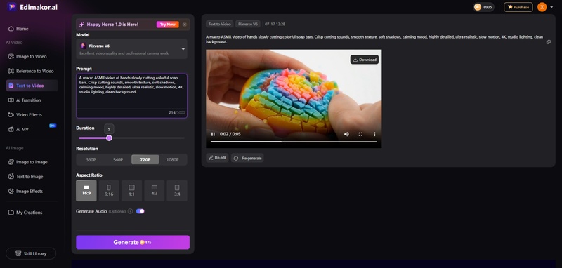 generate and download asmr video