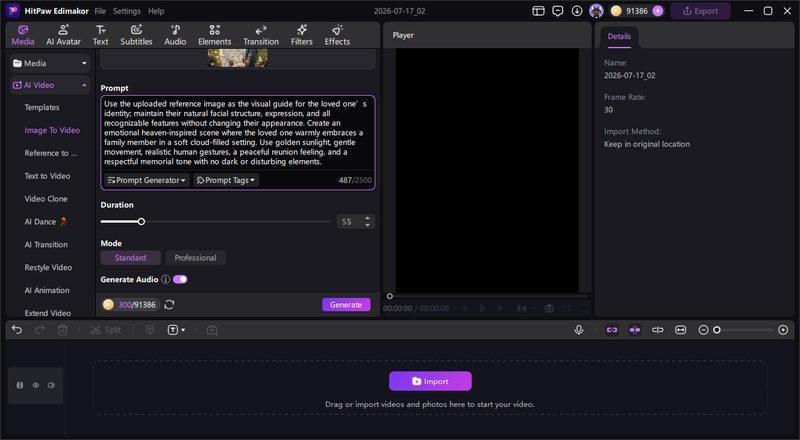 How to make reunion hug video in Editpaw Editmaker