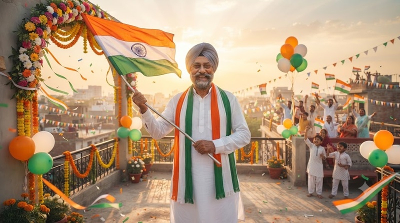 independence day rooftop flag