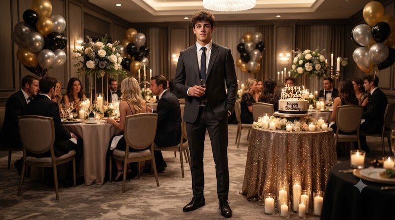 dîner d'anniversaire dans un hôtel de luxe