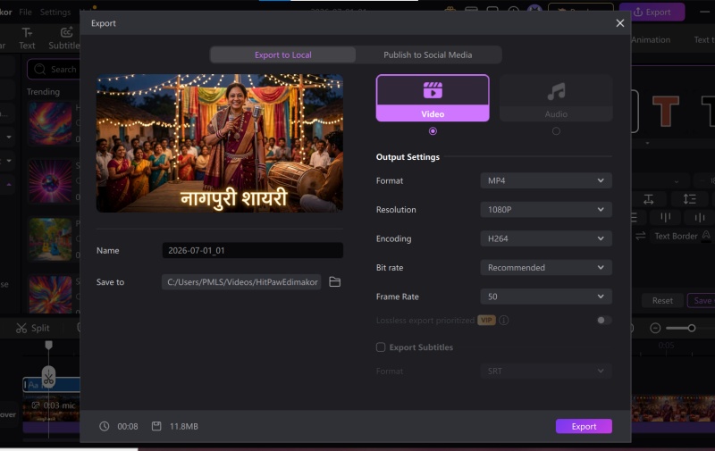 Share Nagpuri Shayari Video with Edimakor
