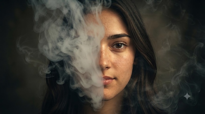 smoke half face
