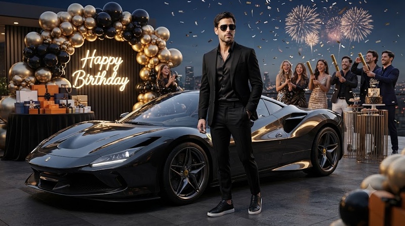 fête d'anniversaire en voiture de sport