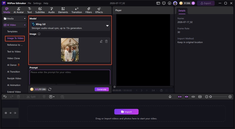 Use AI video generation and put AI prompt deceased loved one