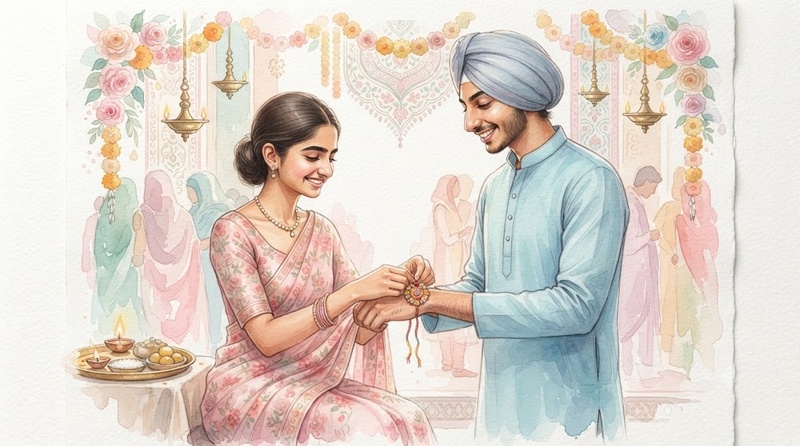 watercolor painting raksha bandhan