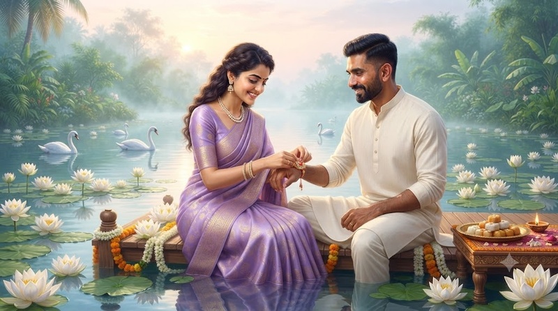 white lotus lake raksha bandhan