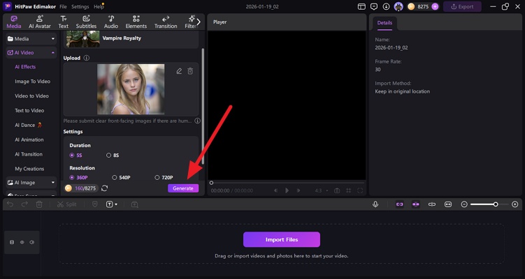 Import Image Press Generate.Jpg