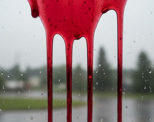 Red Blood Like Liquid On Glass.Jpg
