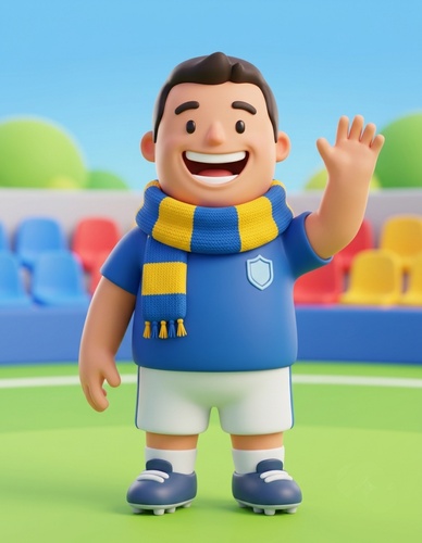 3d Cartoon Football Avatar Chibi Style