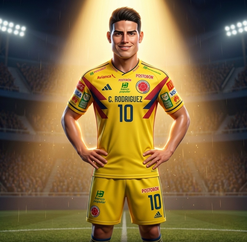 3d Cartoon Football Avatar under the Stadium Spotlight
