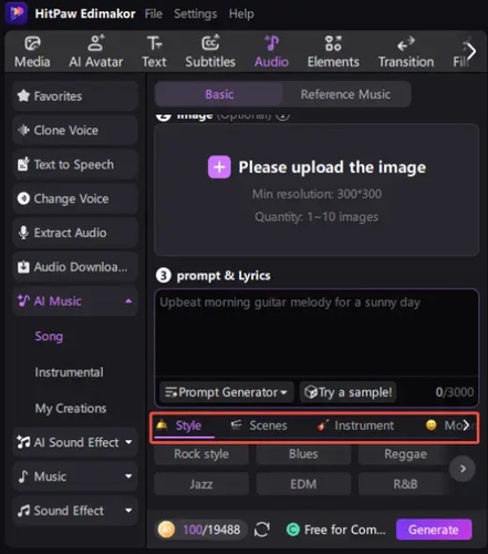 Create World Cup Anthem Ai in Hitpaw Editmaker