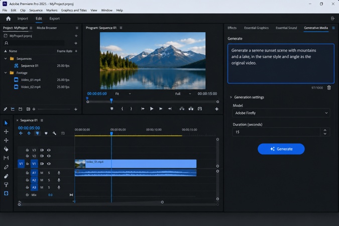 Entering a prompt to generate media