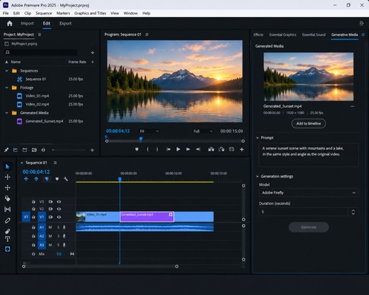 Reviewing the generated clip in the timeline