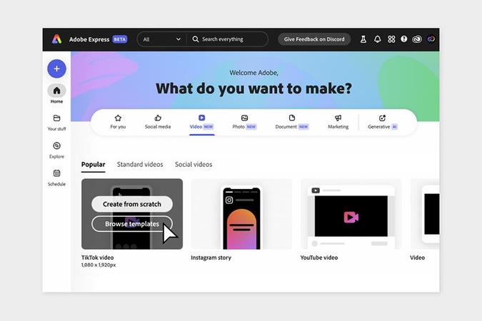 Adobe Express online video editor