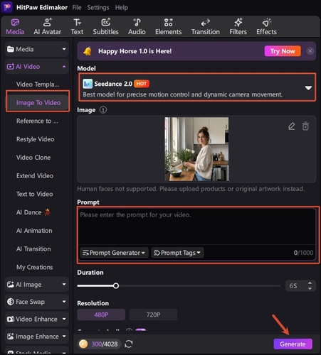 Ai Video Creation Interface