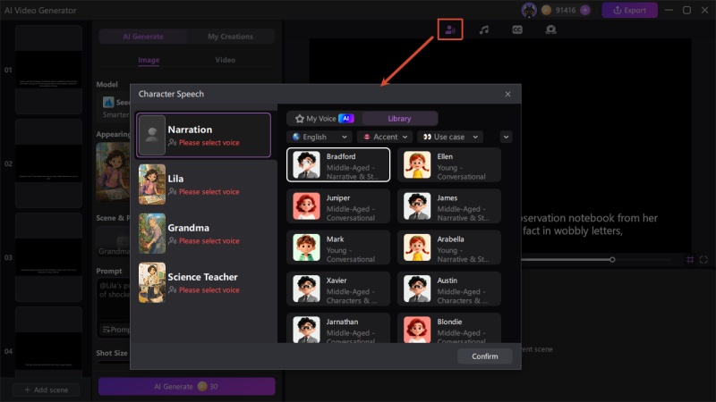 child voice changer choosing character speech