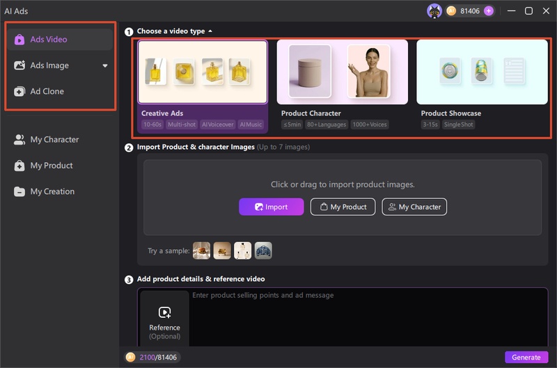 choose edimakor ai ad generator modes