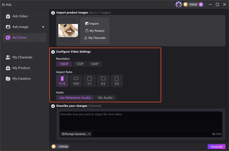 Configuring an AI unboxing video generator in HitPaw Edimakor