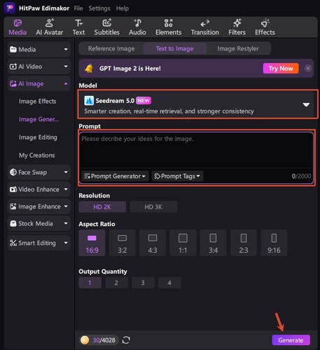 Edimakor Ai Image Generation Interface