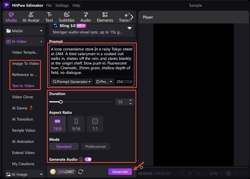 Edimakor Kling Ai Video Generation