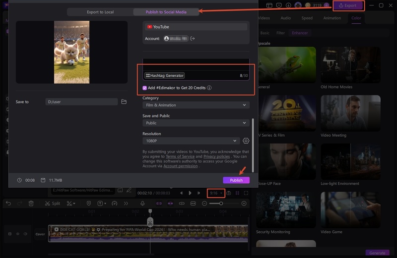 edimakor TikTok video watermark removal step 4