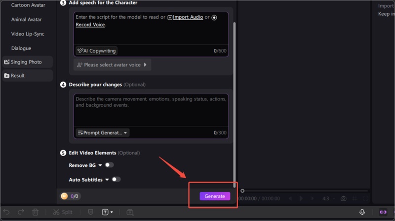 generate and export ai avatar video