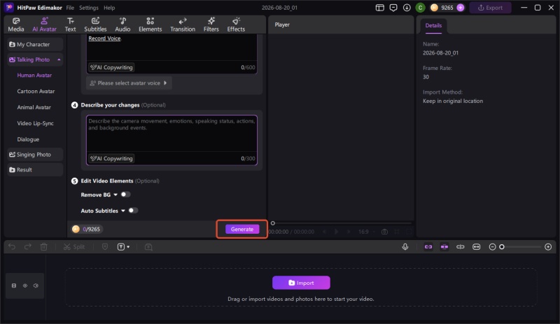 generate your ai avatar video