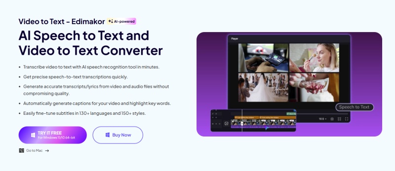 hitpaw edimakor speech to text software