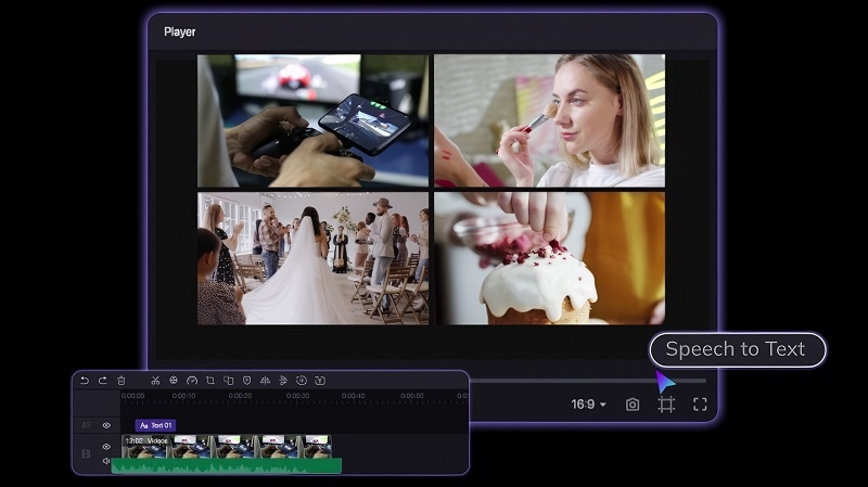 hitpaw edimakor speech to text tool interface
