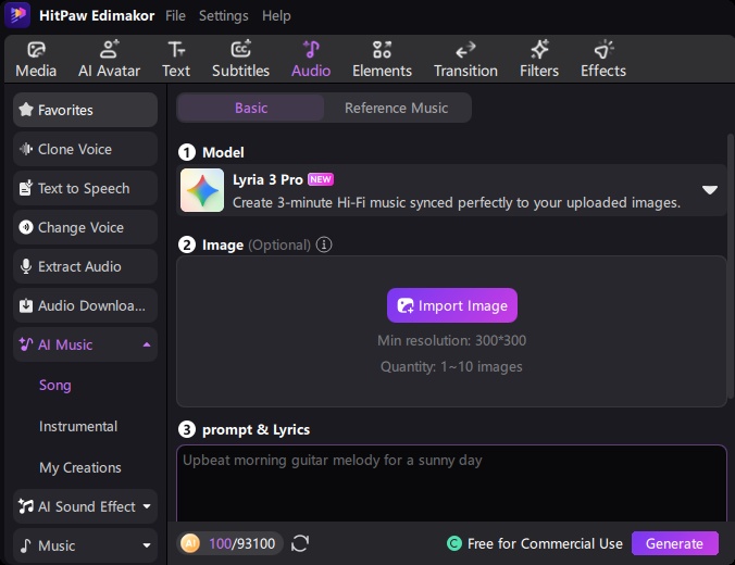 Launch Edimakor Ai Music Tool