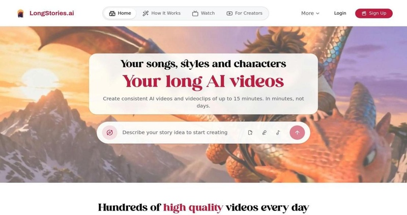 LongStories.aigenerating longer animated stories with recurring characters