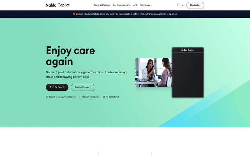nabla copilot ai medical transcription software