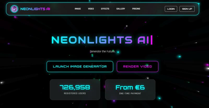 neonlights ai homepage