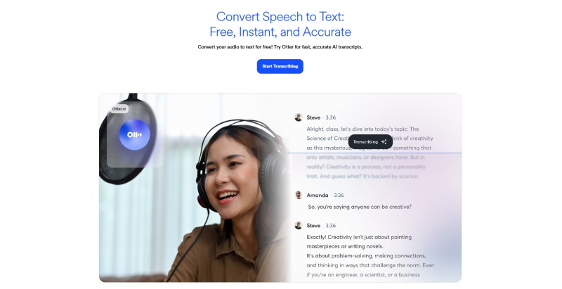 otter ai medical speech to text softwar